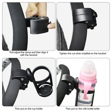Load image into Gallery viewer, Baby Stroller Cup Holder Universal Bottle Rack 360 Rotatable Cup Holder for Stroller Milk Bottle Carrying Case