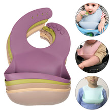 Load image into Gallery viewer, Baby Silicone Bib Infant Waterpoof Feeding Bibs Adjustable Saliva Towel Toddler Boys Girls Aprons