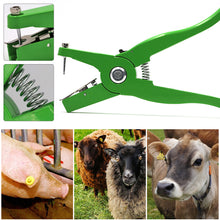 Load image into Gallery viewer, Farm Animal Ear Tag Pliers Green Metal Ear Thorn Tongs Swine Sheep Pig Cow Goat Rabbit Identification Tool