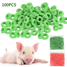 Load image into Gallery viewer, 100pcs Pig Cattle Sheep Cutting Tail Rubber Rings High Elastic Tendon Rubber Castrating Ring Farm Animal Accessories