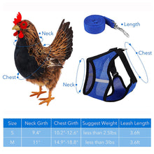 Load image into Gallery viewer, Chicken Mesh Harness Vest With Leash Pets Adjustable Rope Matching Belt Hen Vest Farm Animals Hens Chicken Coop Accessories