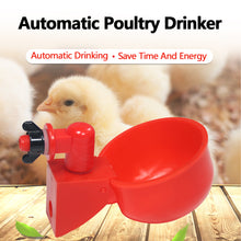Load image into Gallery viewer, Automatic Poultry Drinker Chicken Duck Drinking Feeder Hanging Water Cup Drinking Bowls Livestock Drinking Dispenser Tools Farm Supplies