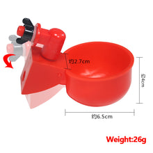 Load image into Gallery viewer, Automatic Poultry Drinker Chicken Duck Drinking Feeder Hanging Water Cup Drinking Bowls Livestock Drinking Dispenser Tools Farm Supplies