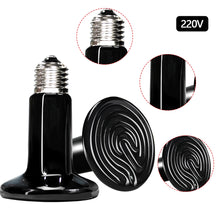 Load image into Gallery viewer, Reptile Heat Lamps Snake Tortoises Lizard Amphibian Heating Bulb Infrared Ceramic Lamp 220V 25w/50W/75W/100W/150W/200W Heating Equipment