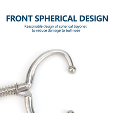 Load image into Gallery viewer, Stainless Steel Pierce Free Cow Nose Ring Automatic Cattle Binding Nose Buckle Tool Nose Clamp with Spring Farm Supplies