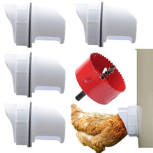 Load image into Gallery viewer, 5pcs/set Chicken Feeder Automatic Port Rain Proof Poultry Feeder Gravity Feed Kit Suitable For Buckets Barrels Bins Troughs