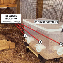 Load image into Gallery viewer, 5pcs/set Chicken Feeder Automatic Port Rain Proof Poultry Feeder Gravity Feed Kit Suitable For Buckets Barrels Bins Troughs
