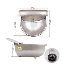 Load image into Gallery viewer, 304 Stainless Steel Water Bowl with Drain Hole for Cow Farm Cattle Horse Goat Sheep Automatic Water Feeder Farm Supplies