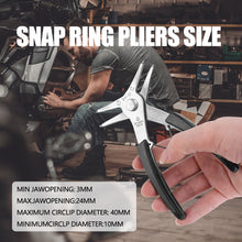 Load image into Gallery viewer, Multifunction 2-in-1 DIY Snap Spring Ring Circlip Removal Install Plier Tool Internal External Ring Remover Retaining Snap Ring Pliers