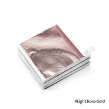 Load image into Gallery viewer, 100pcs 9x9cm Art Craft Design Paper Sheets Practical Pure Shiny Gold Silver Rose gold Leaf for Gilding DIY Craft Party Decoration