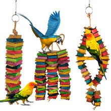 Load image into Gallery viewer, Parrot Bird Toy Wood Parrot Chew Toy Chewing Cardboard Destroy Birds Toy Bird Cage Decoration Bird Supplies