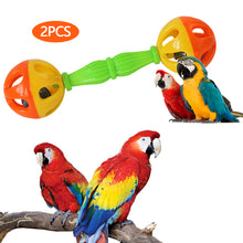Load image into Gallery viewer, 2Pcs Bird Parrot Toy Rattle Birds Fun Interactive Parrot Bird Cage Toy Pet Bird Supplies Training Accessories Baby Toys