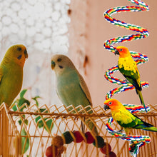 Load image into Gallery viewer, Natural Wooden Parrots Swing Toy Birds Parakeet Perch Hanging Swings Cage With Colorful Beads Bells Toys Parrot Cage Decoration Bird Supplies