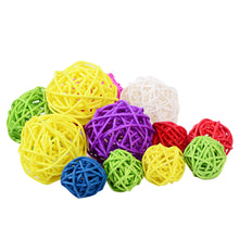 Load image into Gallery viewer, 10Pcs Rattan Balls Parrot Toys Interactive Parrot Chewing Bite Toy Foot Scratching Toy Birds Training Toy for Parakeet Budgie Bird Supplies