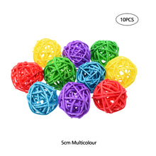 Load image into Gallery viewer, 10Pcs Rattan Balls Parrot Toys Interactive Parrot Chewing Bite Toy Foot Scratching Toy Birds Training Toy for Parakeet Budgie Bird Supplies