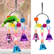 Load image into Gallery viewer, 1PC Parrot Plastic Climb Bite Chew Toy With Hanging Swing Bells Birds Cage Decoration Bird Toy Pet Supplies For Parakeet Cockatiel Parrots