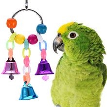 Load image into Gallery viewer, 1PC Parrot Plastic Climb Bite Chew Toy With Hanging Swing Bells Birds Cage Decoration Bird Toy Pet Supplies For Parakeet Cockatiel Parrots