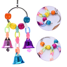 Load image into Gallery viewer, 1PC Parrot Plastic Climb Bite Chew Toy With Hanging Swing Bells Birds Cage Decoration Bird Toy Pet Supplies For Parakeet Cockatiel Parrots