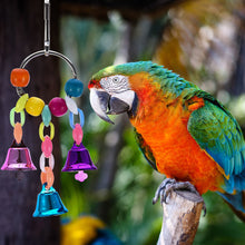 Load image into Gallery viewer, 1PC Parrot Plastic Climb Bite Chew Toy With Hanging Swing Bells Birds Cage Decoration Bird Toy Pet Supplies For Parakeet Cockatiel Parrots