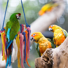 Load image into Gallery viewer, Parrot Swing Toy Chew Creative Color Cotton Rope Parrot Standing Loop Hanging Bird Cage Climbing Toy Pet Accessories
