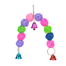 Load image into Gallery viewer, 1PC Bird Parrot Chew Toy Ratten Balls Chewing Bite Hanging Cage Swing Climb Chew Toys with Bell Bird Supplies