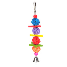 Load image into Gallery viewer, 1PC Bird Parrot Chew Toy Ratten Balls Chewing Bite Hanging Cage Swing Climb Chew Toys with Bell Bird Supplies
