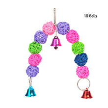 Load image into Gallery viewer, 1PC Bird Parrot Chew Toy Ratten Balls Chewing Bite Hanging Cage Swing Climb Chew Toys with Bell Bird Supplies