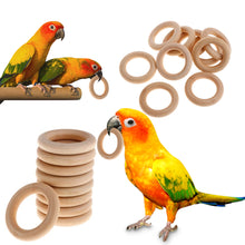 Load image into Gallery viewer, 10Pcs Pet Bird Parrot Intelligence Toys Natural Wooden Ring Parrot Training Toy Chew Bite Toys For Budgies Parakeet Growth Toy Bird Supplies DIY Accessories Home Decoration