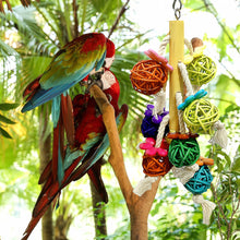 Load image into Gallery viewer, Parrot Toy Colurful Rattan Ball Chewing Hanging Bird Toy Parrot Nest For A Wide Variety Of Large and Small Parrots and Birds