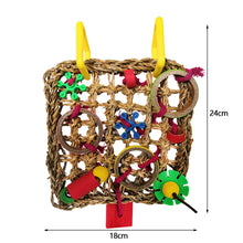 Load image into Gallery viewer, Bird Climbing Net Parrot Toys Woven Seagrass Biting Hanging Hemp Rope Swing Play Ladder Chew Foraging Funny Colorful Parrot Toys