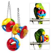 Load image into Gallery viewer, Pets Parrot Plastic Hollow Ball Flower Shape Bell Ring Hanging Chew Toy Parakeet Chain Ball Toys Swing Cage Hanging Bird Bites Toy