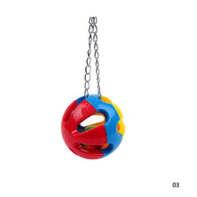 Load image into Gallery viewer, Pets Parrot Plastic Hollow Ball Flower Shape Bell Ring Hanging Chew Toy Parakeet Chain Ball Toys Swing Cage Hanging Bird Bites Toy