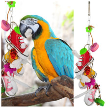 Load image into Gallery viewer, Mini Canvas Plastic Shoes Flower Parrot Toy Swing Bird Parakeet Hanging Pet Cage Decor Colorful Hanging Bird Entertainment Toys