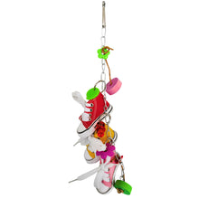 Load image into Gallery viewer, Mini Canvas Plastic Shoes Flower Parrot Toy Swing Bird Parakeet Hanging Pet Cage Decor Colorful Hanging Bird Entertainment Toys