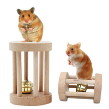 Load image into Gallery viewer, Parrot Hamster Wooden Molar Chew Toys with Bell Small Animal Squirrel Guinea Pig Sports Exercise Care Teeth Toys Pet Supplies Accessories
