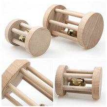 Load image into Gallery viewer, Parrot Hamster Wooden Molar Chew Toys with Bell Small Animal Squirrel Guinea Pig Sports Exercise Care Teeth Toys Pet Supplies Accessories