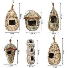 Load image into Gallery viewer, Handmade Natural Straw Bird Nest Pigeon House Nest Bird Cage Outdoor Decorative Weaved Hanging Parrot Nest House Pet Bedroom