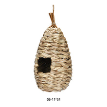 Load image into Gallery viewer, Handmade Natural Straw Bird Nest Pigeon House Nest Bird Cage Outdoor Decorative Weaved Hanging Parrot Nest House Pet Bedroom