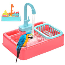 Load image into Gallery viewer, Parrot Shower Bird Bathtub for Parakeet Toys Paddling Pool With Faucet Bath Basin Pet Feeder Kitchen Playset