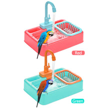 Load image into Gallery viewer, Parrot Shower Bird Bathtub for Parakeet Toys Paddling Pool With Faucet Bath Basin Pet Feeder Kitchen Playset