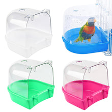 Load image into Gallery viewer, Hanging Parrot Shower Bird Bathtub Cube Parrots Bath Box Cage for Little Bird Canary Budgerigar Cockatiel Lovebird