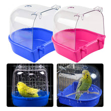 Load image into Gallery viewer, Hanging Parrot Shower Bird Bathtub Cube Parrots Bath Box Cage for Little Bird Canary Budgerigar Cockatiel Lovebird