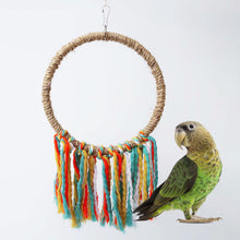 Load image into Gallery viewer, Pet Bird Parrot Toy Cotton Rope Circle Toys Chewing Bite Parrot Perch Hanging Cage Swing Rope Ring Stand Climb Toy Bird Supplies