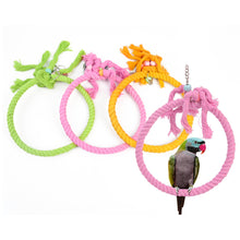 Load image into Gallery viewer, Pet Parrot Birds Cage Toy Cotton Rope Circle Ring Stand Chewing Bite Hanging Swing Climbing Play Toys for Cockatiel Parakeet