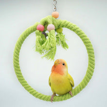 Load image into Gallery viewer, Pet Parrot Birds Cage Toy Cotton Rope Circle Ring Stand Chewing Bite Hanging Swing Climbing Play Toys for Cockatiel Parakeet