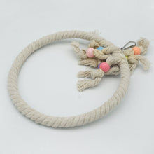 Load image into Gallery viewer, Pet Parrot Birds Cage Toy Cotton Rope Circle Ring Stand Chewing Bite Hanging Swing Climbing Play Toys for Cockatiel Parakeet