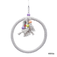 Load image into Gallery viewer, Pet Parrot Birds Cage Toy Cotton Rope Circle Ring Stand Chewing Bite Hanging Swing Climbing Play Toys for Cockatiel Parakeet