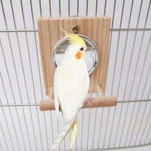 Load image into Gallery viewer, Bird Parrots Mirror Wooden Playstand Wooden Bird Perches Playgym Paw Grinding Wood Standing Bar Rack For Parakeet Cockatiel Bird Supplies