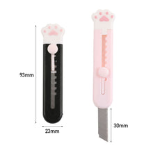 Load image into Gallery viewer, 1PC Cute Girly Pink Cat Paw Alloy Mini Portalble Utility Knife Cutter Letter Envelope Opener Mail Knife School Office Supplies