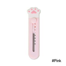 Load image into Gallery viewer, 1PC Cute Girly Pink Cat Paw Alloy Mini Portalble Utility Knife Cutter Letter Envelope Opener Mail Knife School Office Supplies